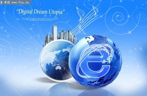 網(wǎng)絡科技 英特網(wǎng)圖標與電子科技的深度融合